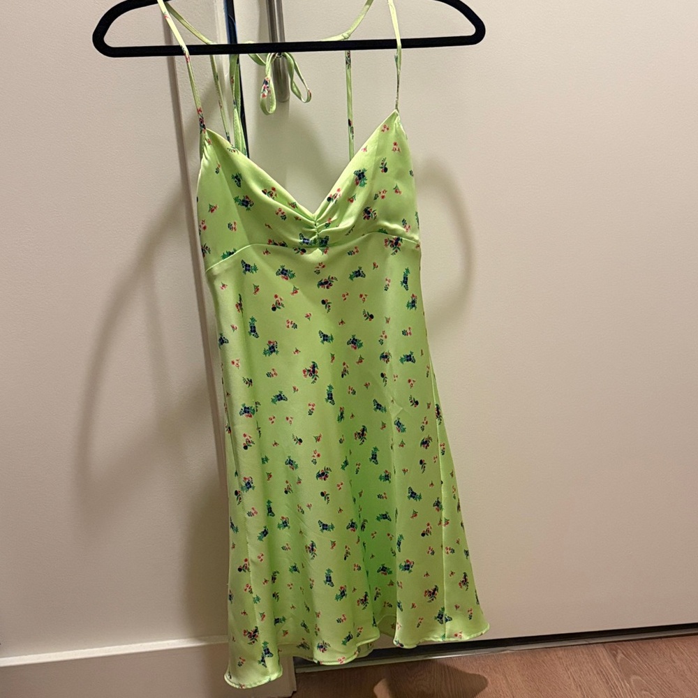 Zara Floral Green Slip Dress